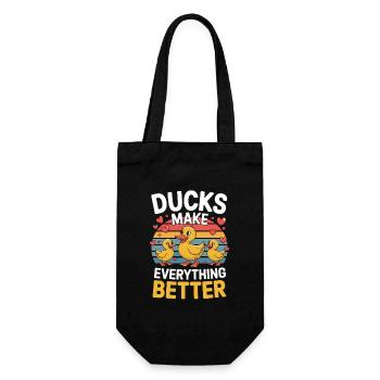  Ducks Make Everything Better Lustige Enten - Geschenkbeutel für Flaschen - Schwarz - Vorne