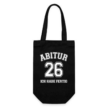 Abitur 26 Ich habe fertig | Abi | Matura - Geschenkbeutel für Flaschen - Schwarz - Vorne