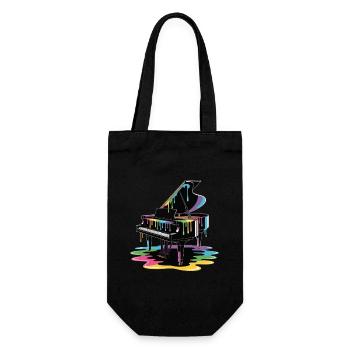 Colorful piano - Gift Bag for Bottles - black - Front