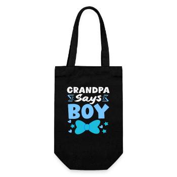 Opa Sagt Junge Gender Reveal Party - Geschenkbeutel für Flaschen - Schwarz - Vorne