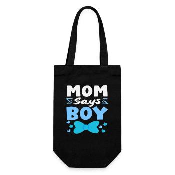 Mama Sagt Junge Gender Reveal Party - Geschenkbeutel für Flaschen - Schwarz - Vorne
