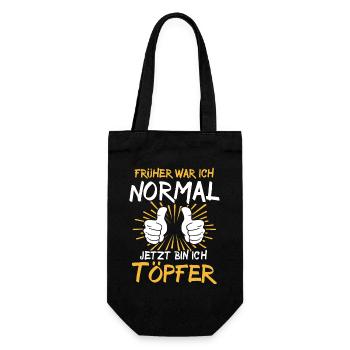 Töpfer Spruch - Geschenkbeutel für Flaschen - Schwarz - Vorne
