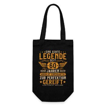 60 Jahre Legende - 60 Geburtstag Vintage Geschenk - Geschenkbeutel für Flaschen - Schwarz - Vorne