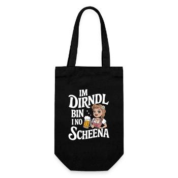 Dirndl Bierfest Charm - Geschenkbeutel für Flaschen - Schwarz - Vorne
