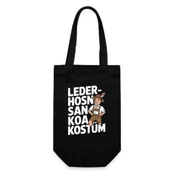 Lederhosen Kostüm Karikatur - Geschenkbeutel für Flaschen - Schwarz - Vorne