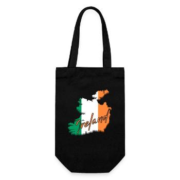 Carte avec le drapeau de l’Irlande, j’adore l’Irlande - Sac à bouteille - noir - Devant