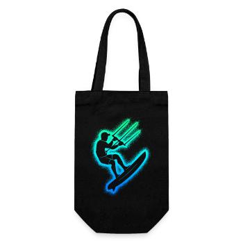 Kite Surfing Kitesurf Kinder Herren Kitesurfen - Geschenkbeutel für Flaschen - Schwarz - Vorne