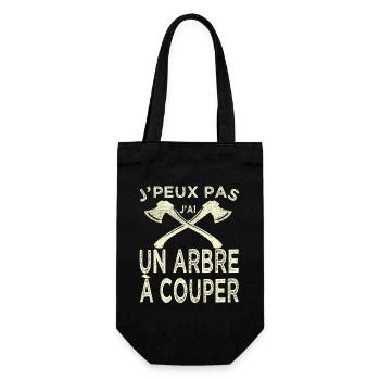 Humour Bûcheron Jpeux Pas Arbre à Couper - Sac à bouteille - noir - Devant