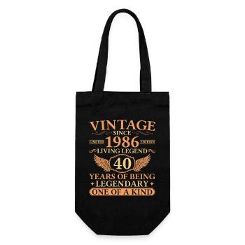 Vintage 1986 – Living Legend 40th Birthday - Gift Bag for Bottles - black - Front