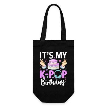 It's My K-Pop Birthday - Geschenkbeutel für Flaschen - Schwarz - Vorne