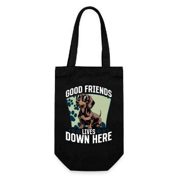 Teckel de race de chien drôle - Sac à bouteille - noir - Devant