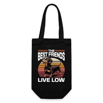 Teckel de race de chien drôle - Sac à bouteille - noir - Devant