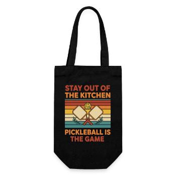 Pickleball ist das Spiel Bleib aus der Küche raus - Geschenkbeutel für Flaschen - Schwarz - Vorne