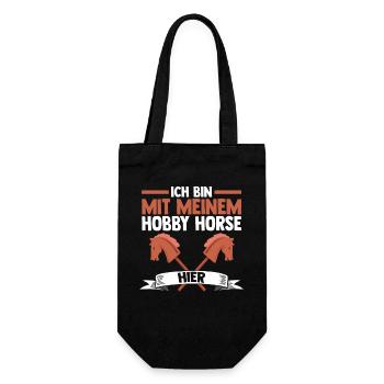 Steckenpferd Hobbyhorse Hobby Horsing - Geschenkbeutel für Flaschen - Schwarz - Vorne