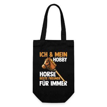 Steckenpferd Hobbyhorse Hobby Horsing - Geschenkbeutel für Flaschen - Schwarz - Vorne