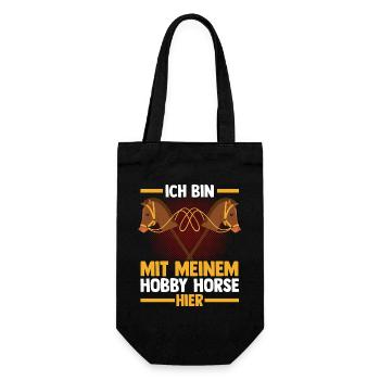 Steckenpferd Hobbyhorse Hobby Horsing - Geschenkbeutel für Flaschen - Schwarz - Vorne