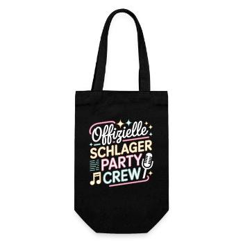Schlager Party Crew Mallorca Festival JGA Malle - Geschenkbeutel für Flaschen - Schwarz - Vorne