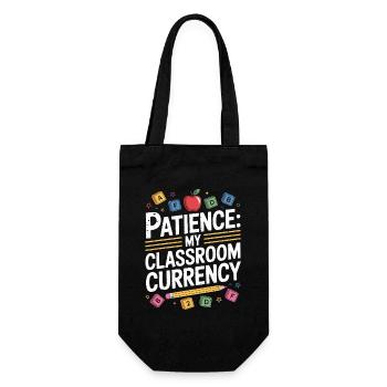 Elementary Teacher Patience My Teaching Career - Gift Bag for Bottles - black - Front