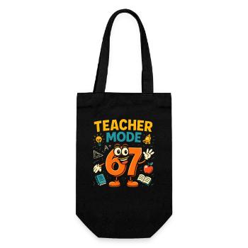 Level 67 Unlocked Six Seven Italian Brainrot Gamer - Geschenkbeutel für Flaschen - Schwarz - Vorne