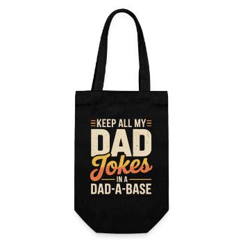 Dad Jokes in der Dad-A-Base - Geschenkbeutel für Flaschen - Schwarz - Vorne