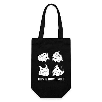 Hedgehogs Roll: Cute Quirk - Gift Bag for Bottles - black - Front