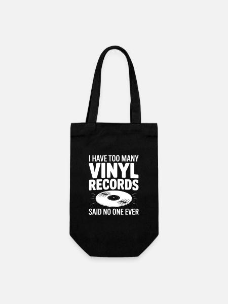 Ich habe zu viele Vinylplatten, sagte niemand. - Geschenkbeutel für Flaschen - Schwarz