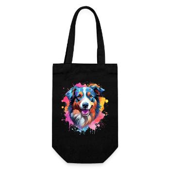 Chien Berger Australien à l’Art Éclaboussuré Coloré - Sac à bouteille - noir - Devant