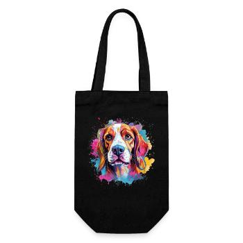 Colorful Dog Splash Art Beagle - Gift Bag for Bottles - black - Front