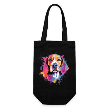 Farbenfrohe Splash-Art-Beagle-Hund - Geschenkbeutel für Flaschen - Schwarz - Vorne