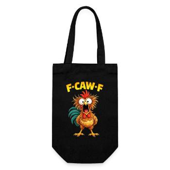 F-Caw-F Graphique drôle de mème de coq de poulet - Sac à bouteille - noir - Devant