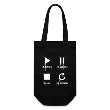 Mindfulness, Moments, Memories, Happiness - Gift Bag for Bottles - black - Front