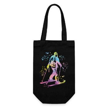 Alpine skier Winter sports Ski touring - Gift Bag for Bottles - black - Front