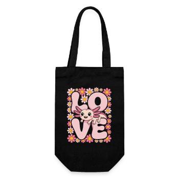 Love Axolotl in Bloom - Gift Bag for Bottles - black - Front