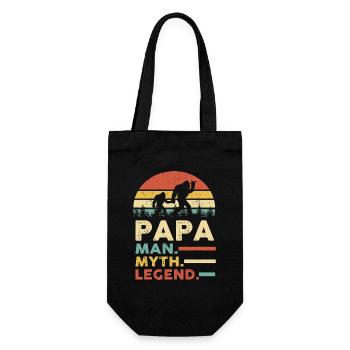 Papa Myth Legend Retro Sunset - Gift Bag for Bottles - black - Front