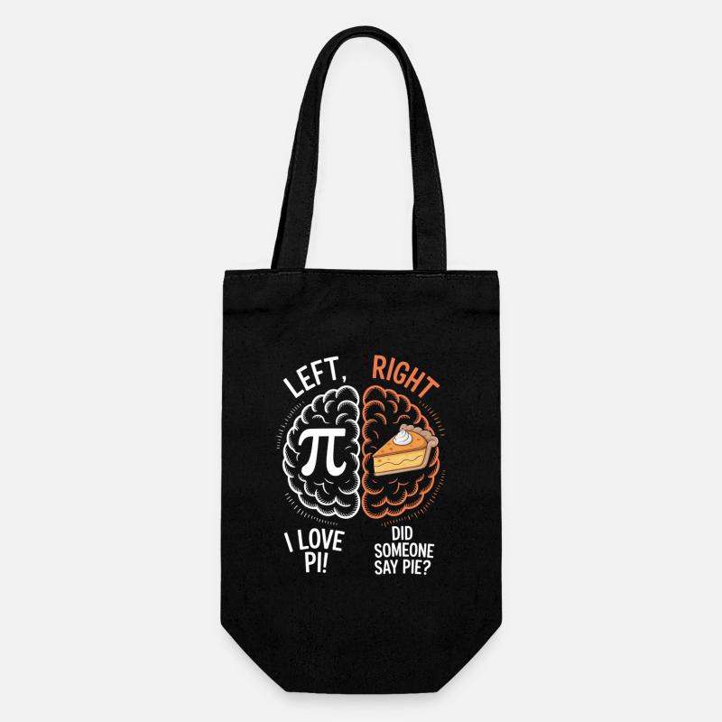 Pi vs Pie: Left Right Brain - Gift Bag for Bottles - black