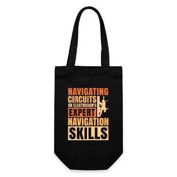 Electrician, Electronics Technician, Electrician - Gift Bag for Bottles - black - Front