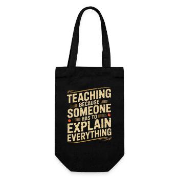 Elementary Teacher Teaching Because School Tutor - Gift Bag for Bottles - black - Front