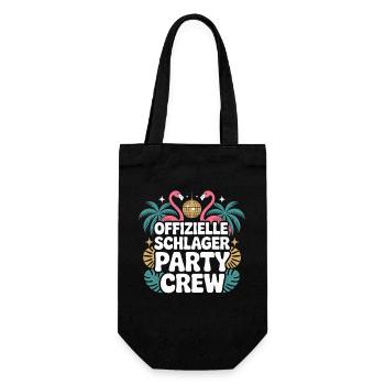 Schlager Party Crew Mallorca Flamingo JGA Malle - Geschenkbeutel für Flaschen - Schwarz - Vorne