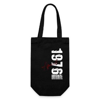 50th Birthday Gift Husband Original April 1976 - Gift Bag for Bottles - black - Front