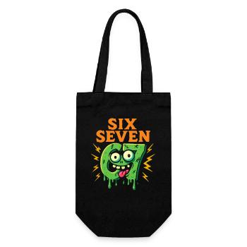 Six Seven 67 Zombie Horror Humor Italian Brainrot - Geschenkbeutel für Flaschen - Schwarz - Vorne