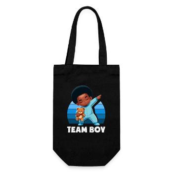 Team Boy Dabbing Baby Black Gender Reveal - Gift Bag for Bottles - black - Front