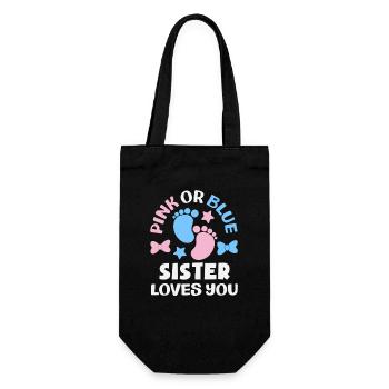 Révélation du sexe de la sœur rose ou bleue - Sac à bouteille - noir - Devant