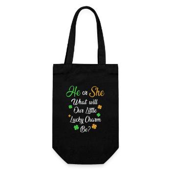 Baby Party Gender Reveal St. Patrick Day - Geschenkbeutel für Flaschen - Schwarz - Vorne