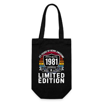 Vintage 1981 45th Birthday Gift Men Women 45 - Sac à bouteille - noir - Devant