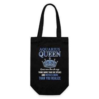 Aquarius Queen Sternzeichen Wassermann - Geschenkbeutel für Flaschen - Schwarz - Vorne