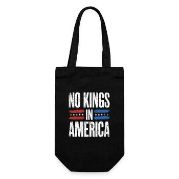 No Kings In America Distressed Patriotic Design - Gift Bag for Bottles - black - Front