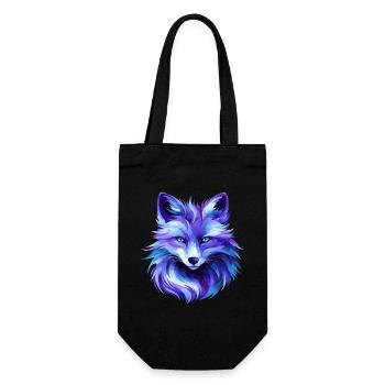 Colorful Fox Polygon Art – Modern Animal Design - Geschenkbeutel für Flaschen - Schwarz - Vorne