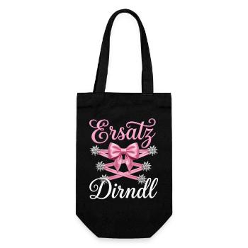 Tracht Ersatz Dirndl Shirt Damen Trachtenshirt - Geschenkbeutel für Flaschen - Schwarz - Vorne