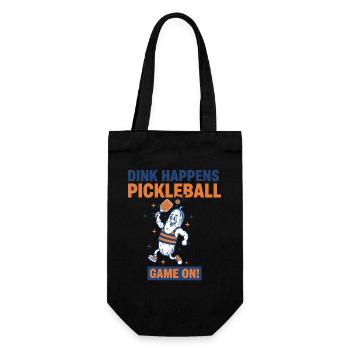 Pickleball-Dink passiert ein lustiges Spielerspiel - Geschenkbeutel für Flaschen - Schwarz - Vorne