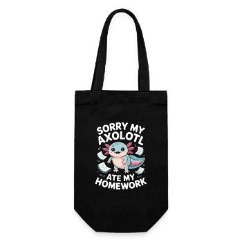Axolotl Homework Excuse Design - Gift Bag for Bottles - black - Front